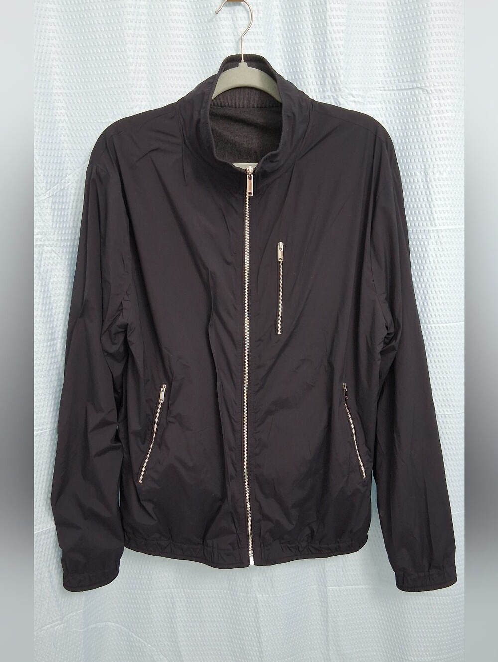 Reiss Black Lightweight Reversible Zip-Up Jacket